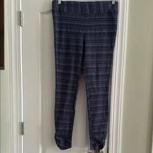 Columbia Blue and White Leggings with Elastic Waistband
